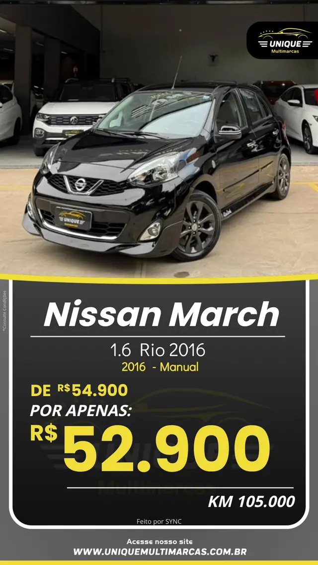 Exemplo de arte automática em Reel para loja de veículos (modelo 13)