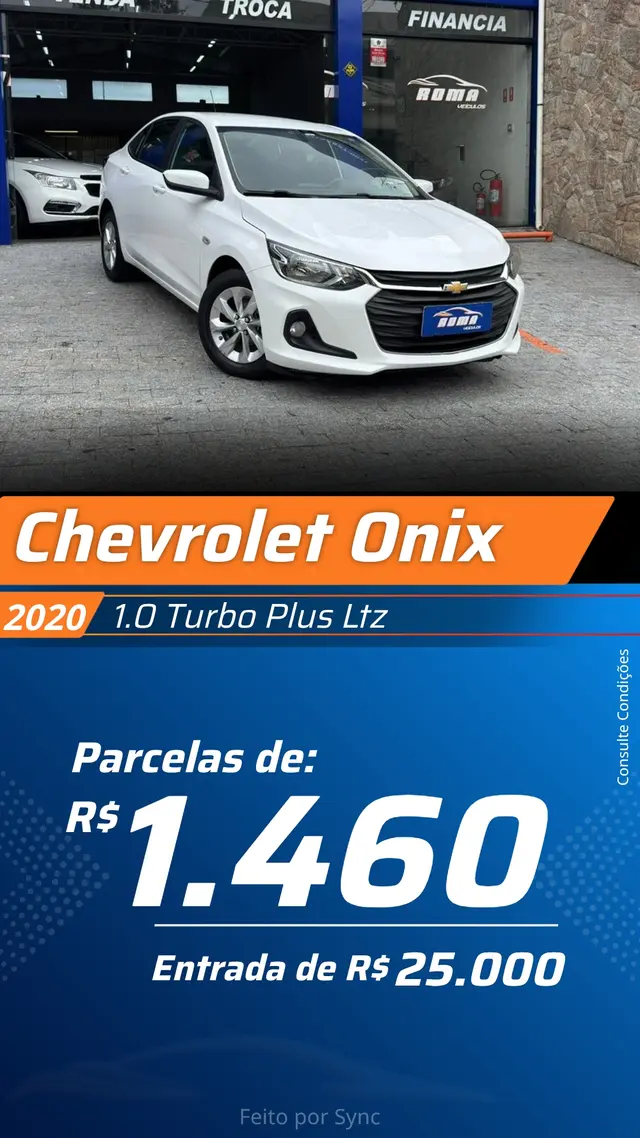 Exemplo de arte automática em Reel para loja de veículos (modelo 7)